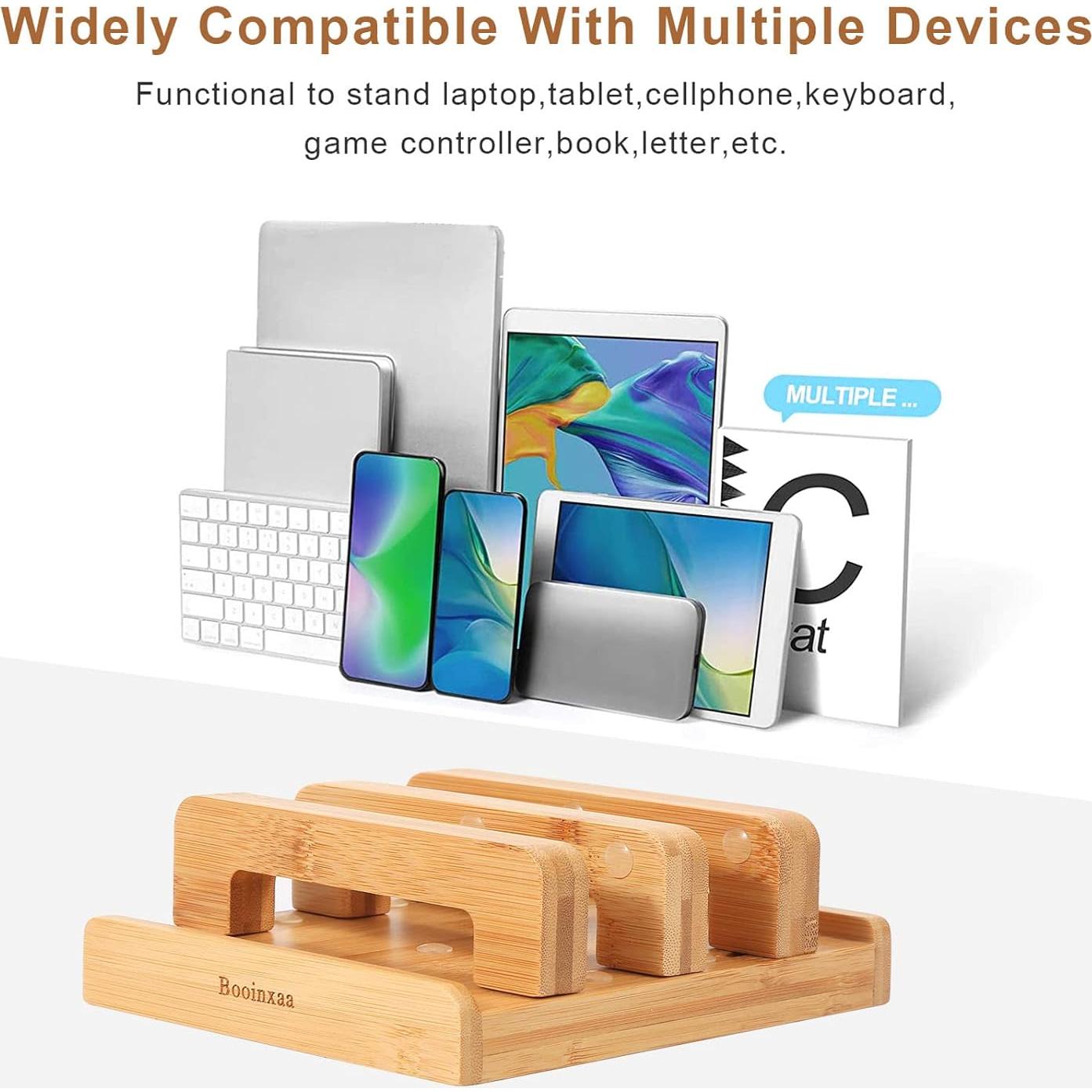 Soporte de Laptop Ajustable Booinxaa Madera Natural 1.50-3.05 cm