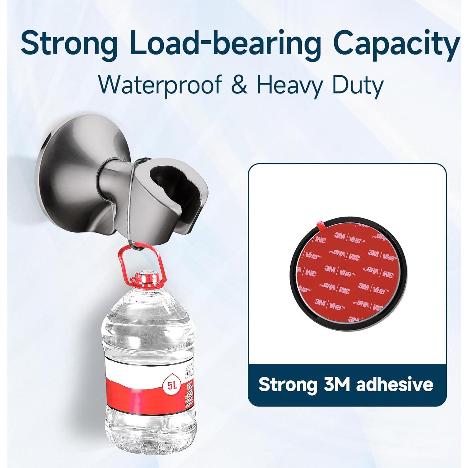 Soporte de Ducha Premier Bath con Adhesivo y Tornillo, Níquel Cepillado