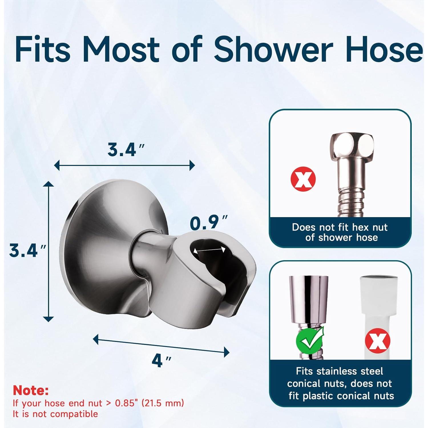 Soporte de Ducha Premier Bath con Adhesivo y Tornillo, Níquel Cepillado