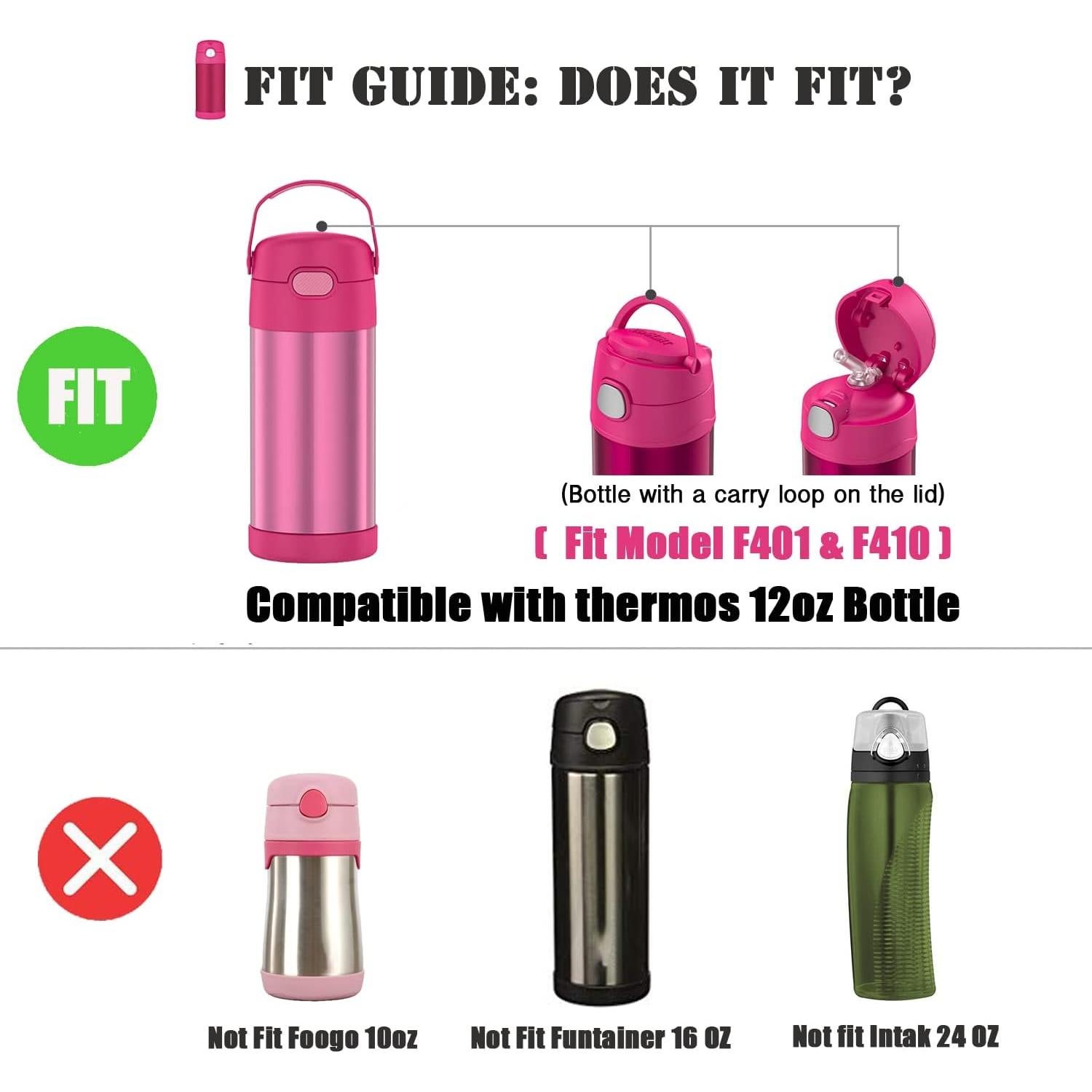 Reemplazo Pajitas Greant para Botella Thermos 12oz - 2 Pzs