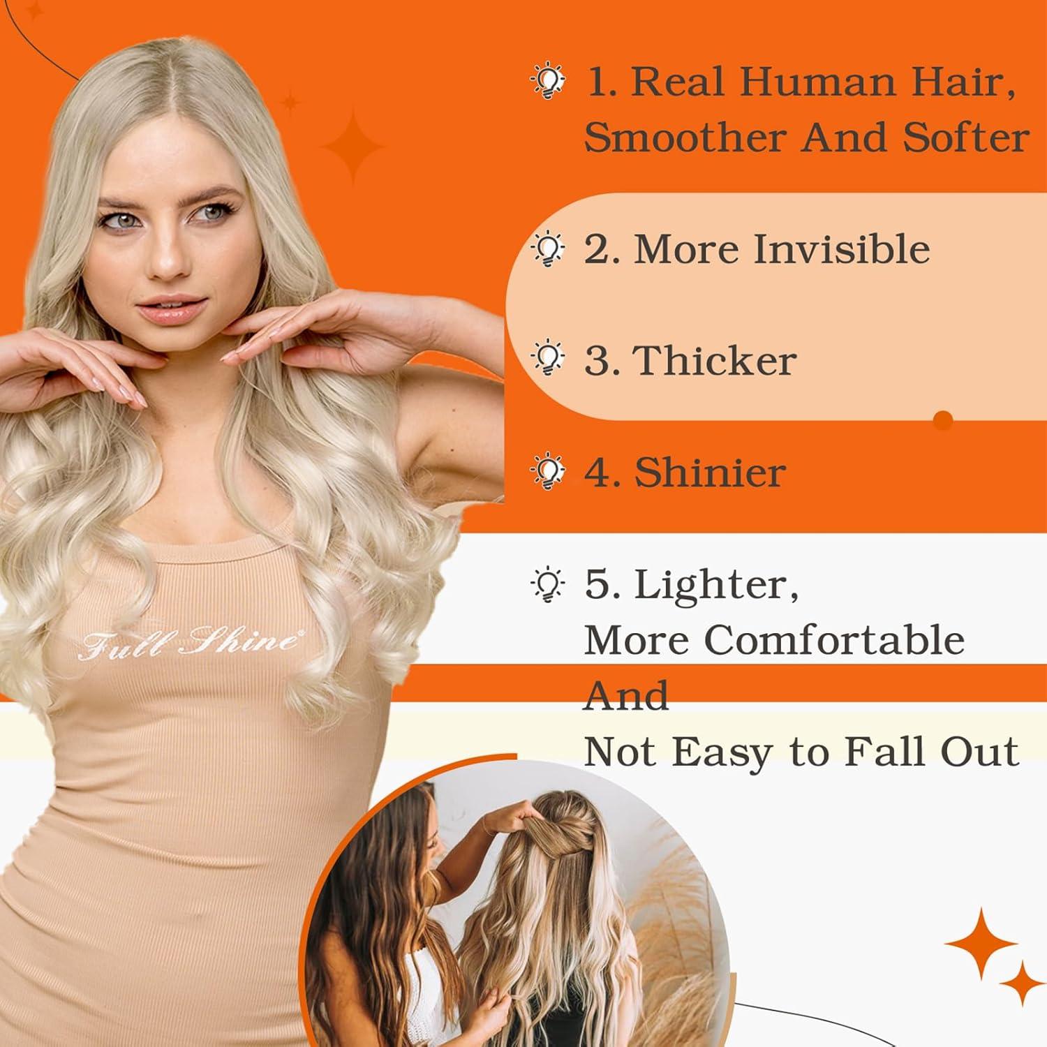 Extensiones de Cabello con Cinta Full Shine 25 cm Rubio Platino