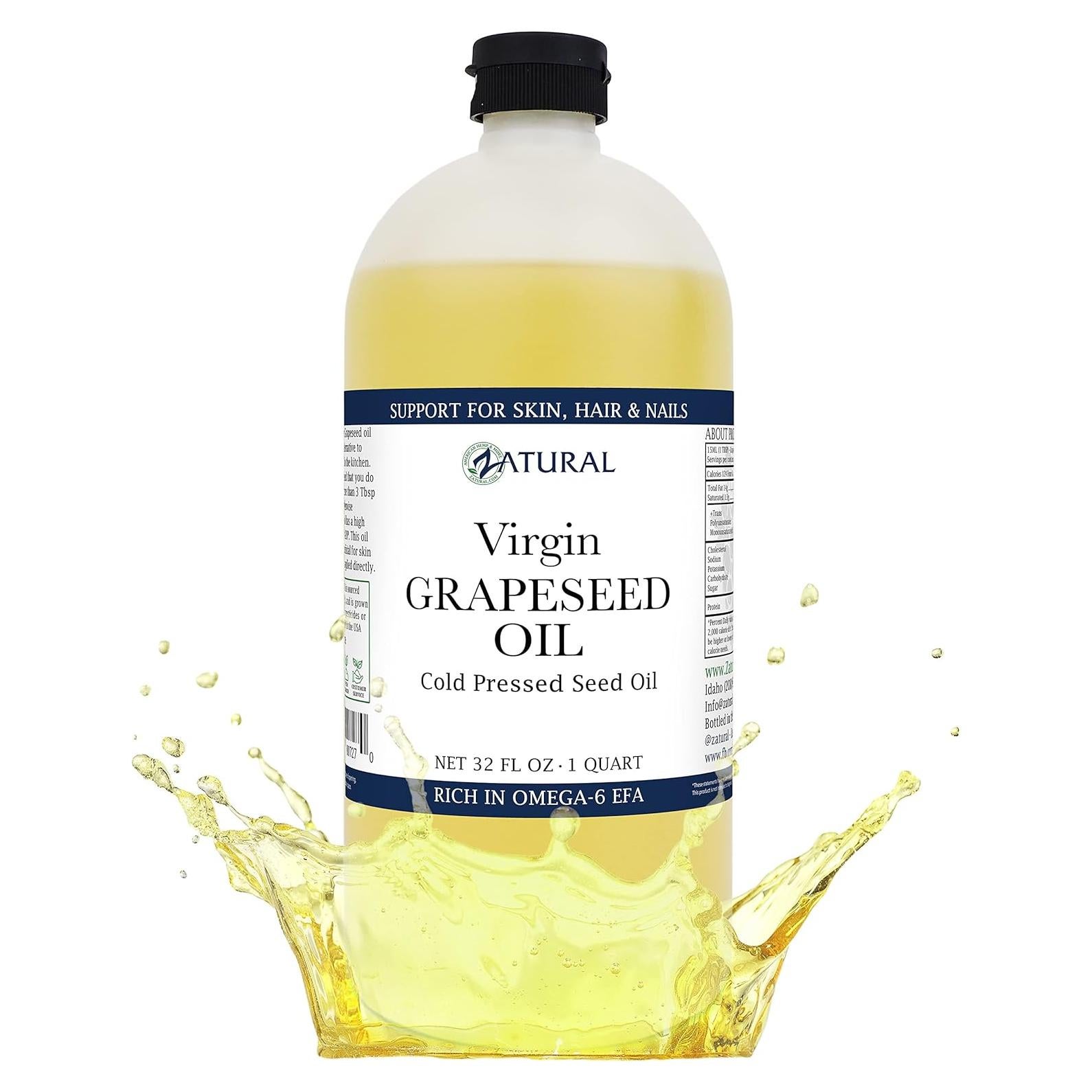 Aceite de Semilla de Uva NakedOil 946ml Prensado en Frío Virgen