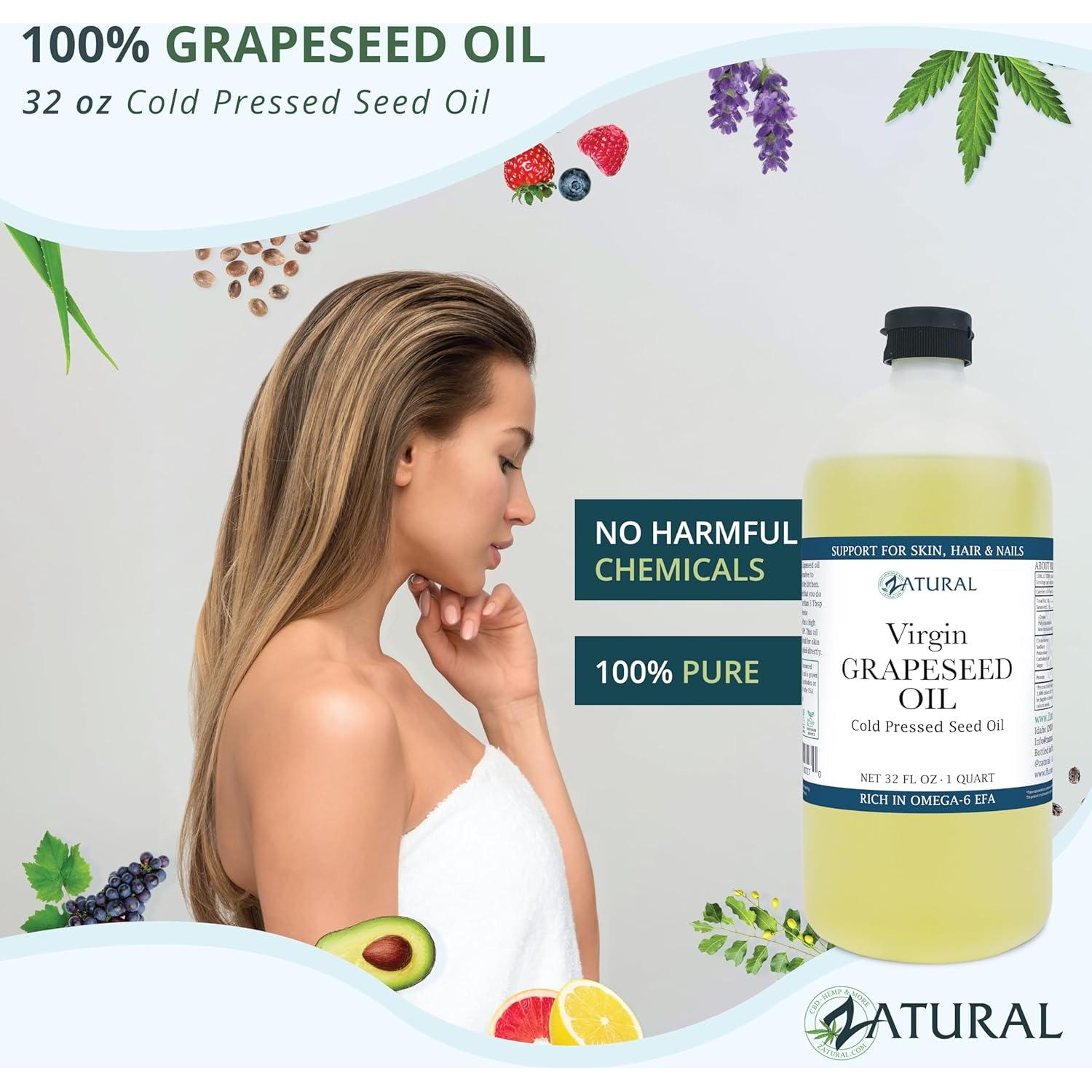 Aceite de Semilla de Uva NakedOil 946ml Prensado en Frío Virgen