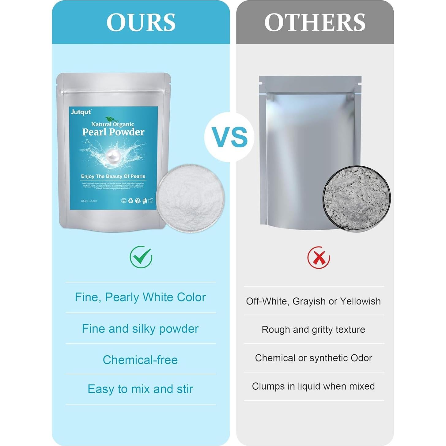 Polvo de Perla Orgánico Jutqut 2PCS 0.57g Cuidado de Piel