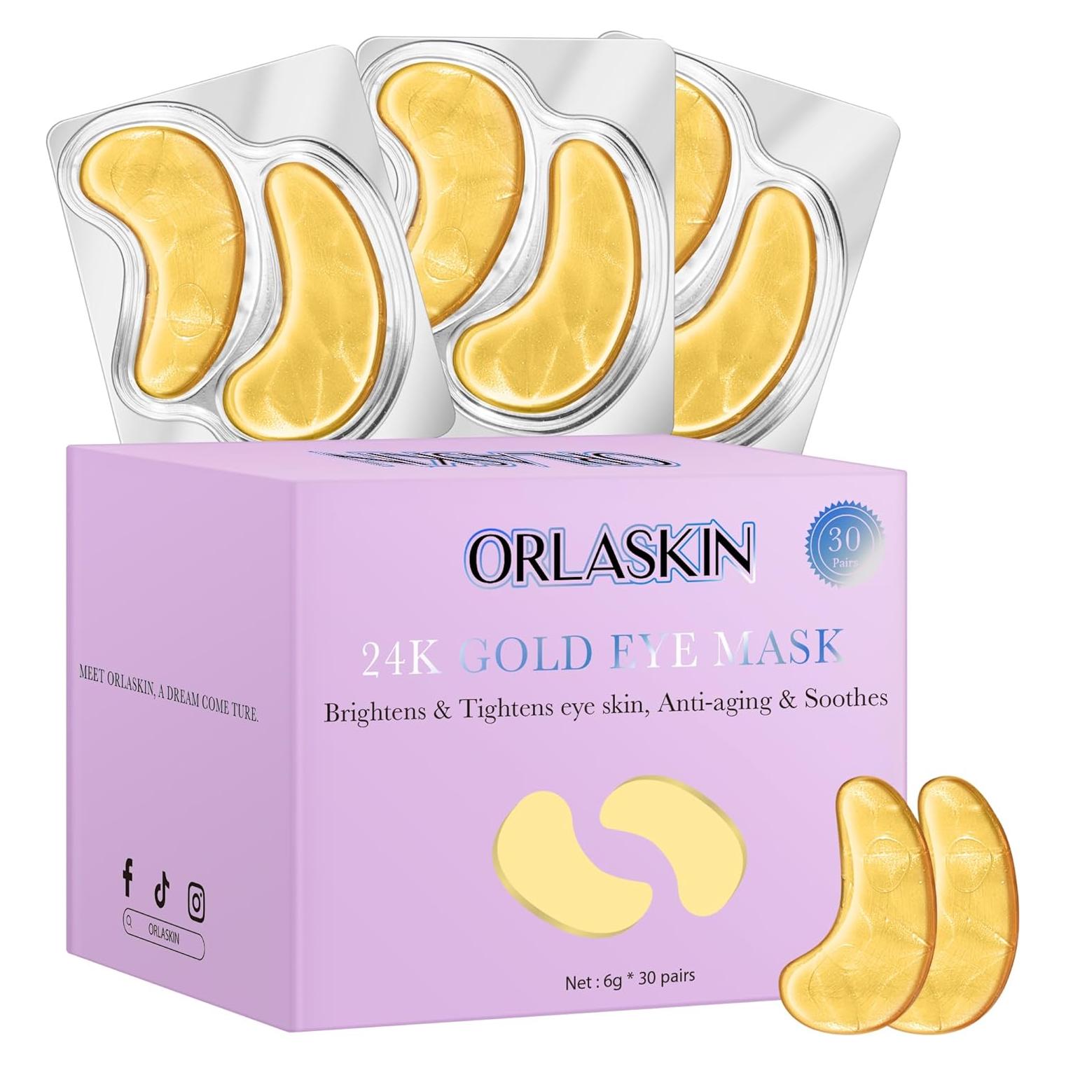Parche para Ojos ORLASKIN 30 Pares 24K Oro Hidratante