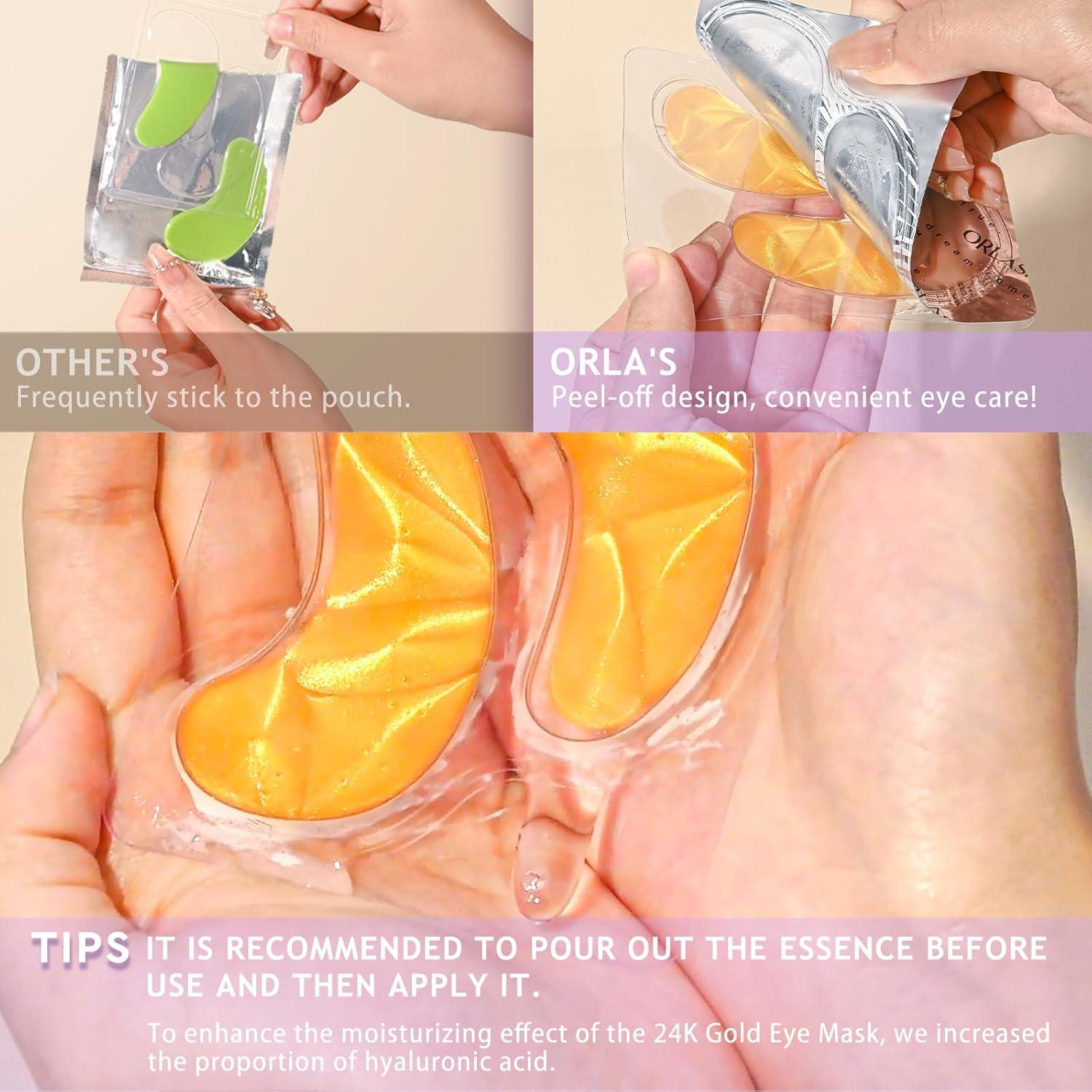 Parche para Ojos ORLASKIN 30 Pares 24K Oro Hidratante