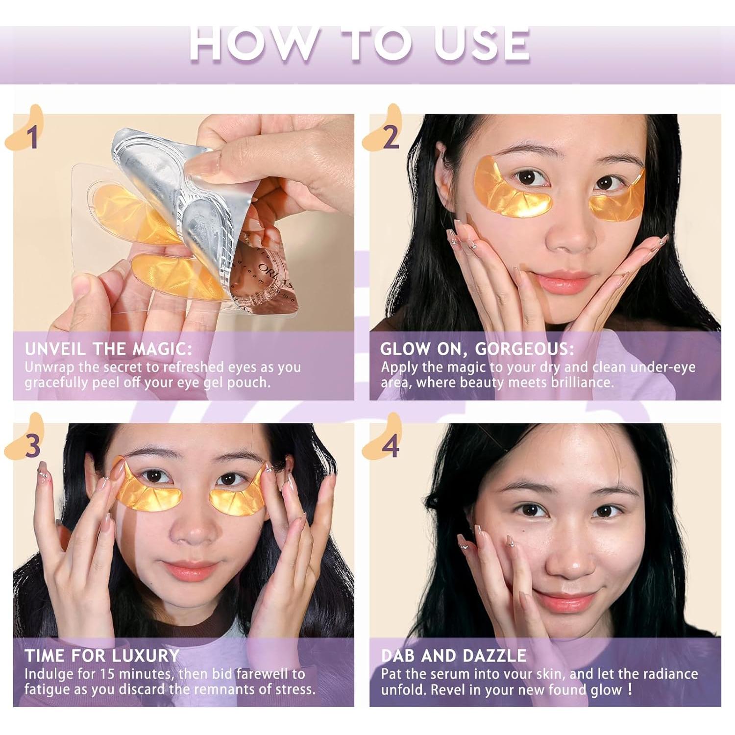 Parche para Ojos ORLASKIN 30 Pares 24K Oro Hidratante