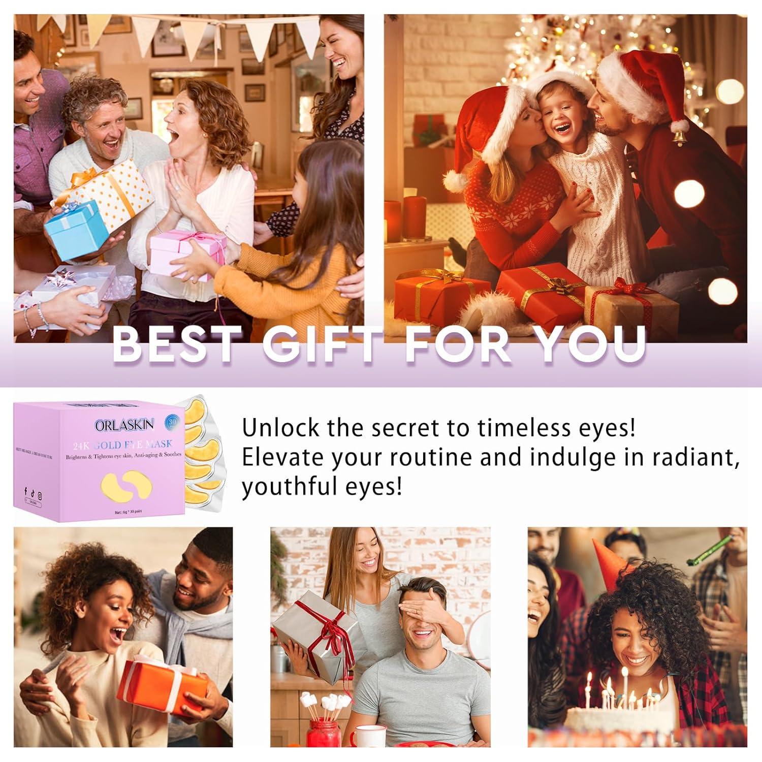 Parche para Ojos ORLASKIN 30 Pares 24K Oro Hidratante