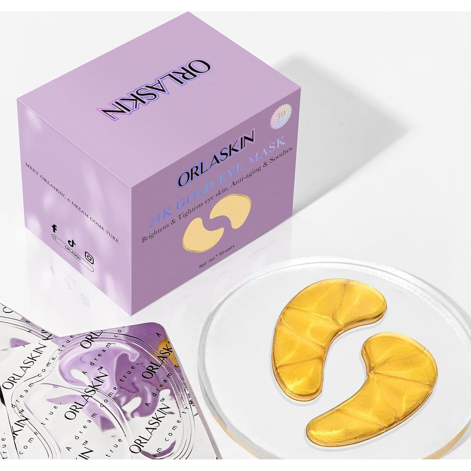 Parche para Ojos ORLASKIN 30 Pares 24K Oro Hidratante