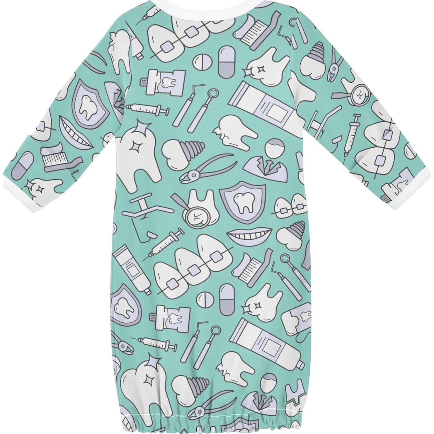 Vestido de Dormir Bebé Algodón 0-12 meses Multi-Acuamarina