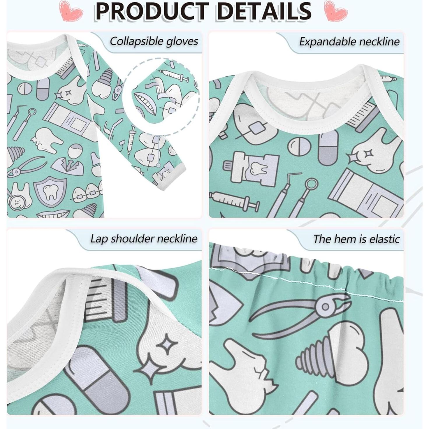 Vestido de Dormir Bebé Algodón 0-12 meses Multi-Acuamarina