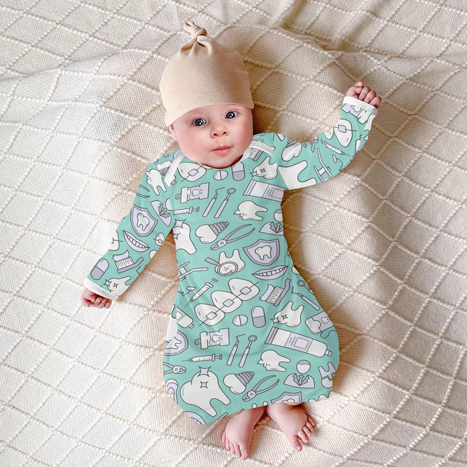 Vestido de Dormir Bebé Algodón 0-12 meses Multi-Acuamarina