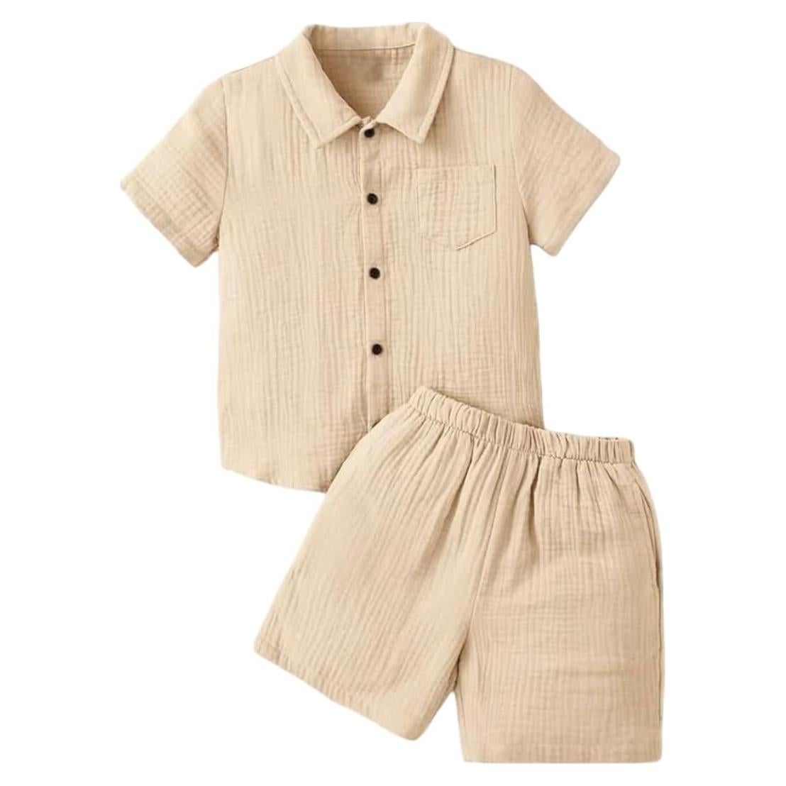 Conjunto de Verano OPTRANEST para Niños 1-2 Años Camisa y Pantalones