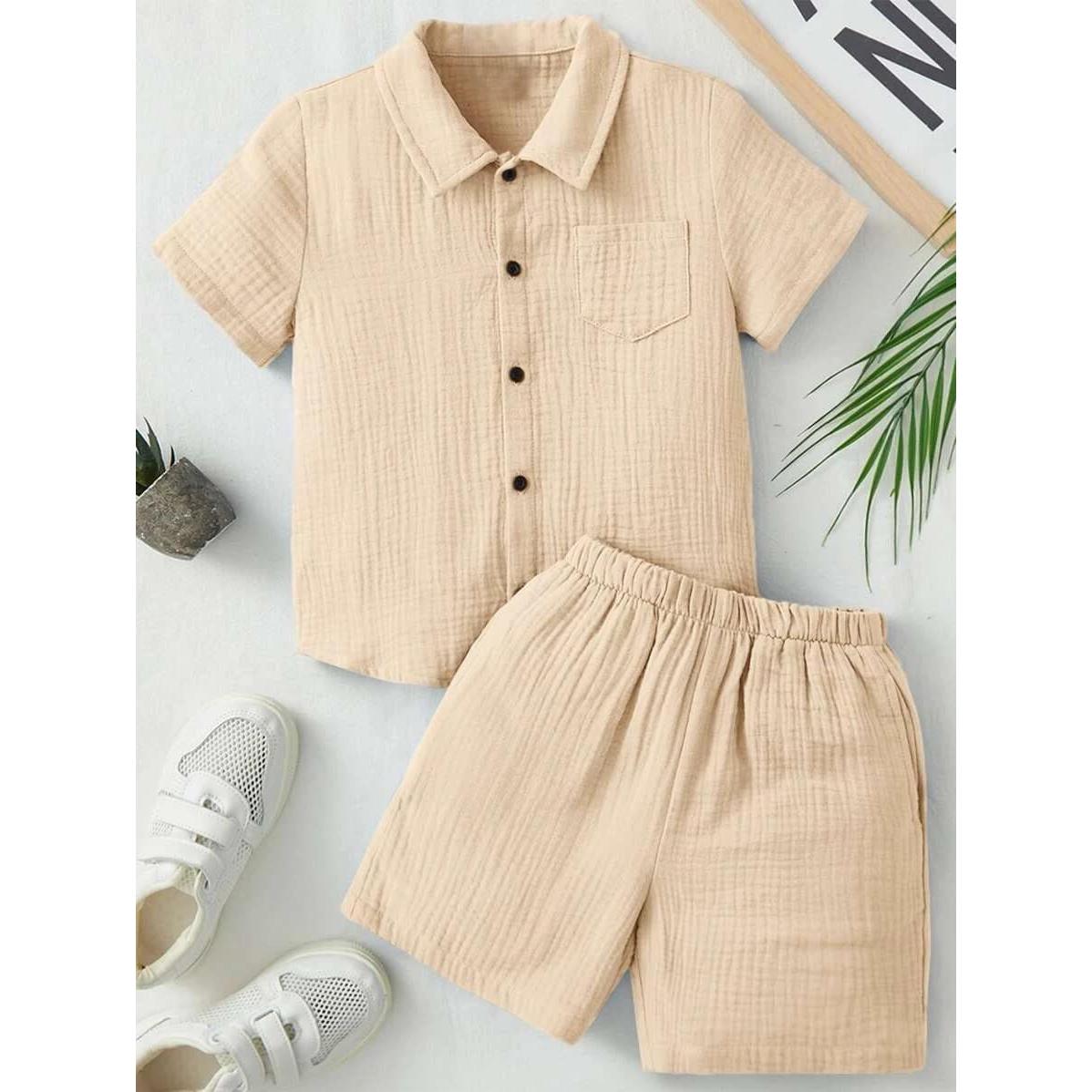 Conjunto de Verano OPTRANEST para Niños 1-2 Años Camisa y Pantalones