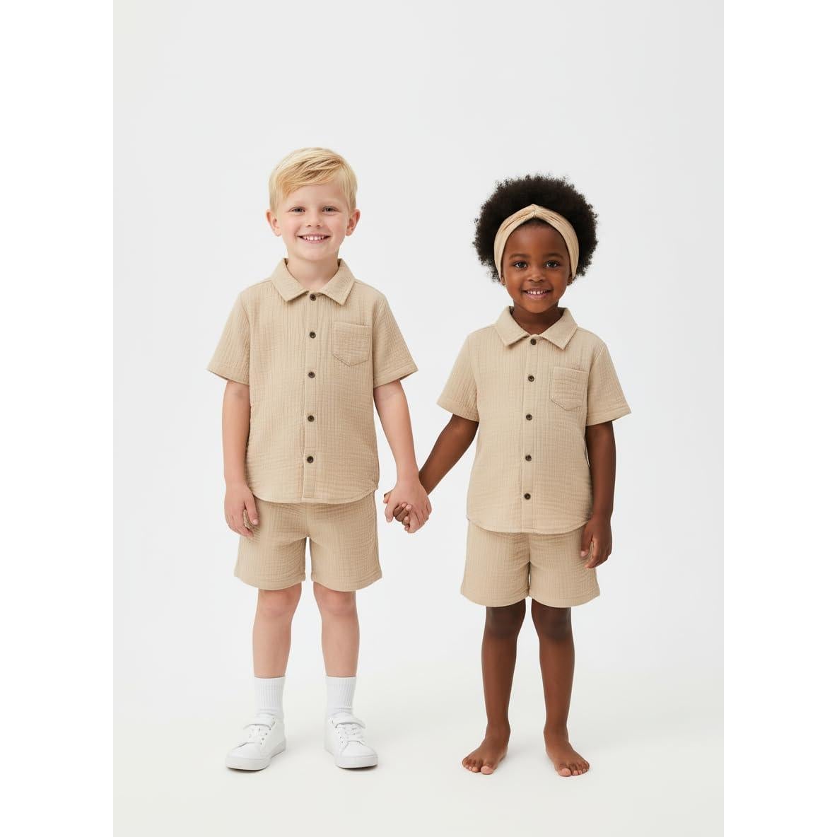 Conjunto de Verano OPTRANEST para Niños 1-2 Años Camisa y Pantalones