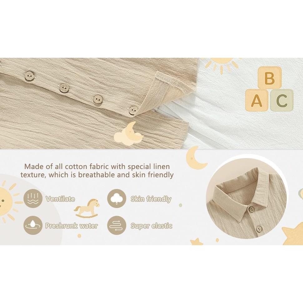 Conjunto de Verano OPTRANEST para Niños 1-2 Años Camisa y Pantalones