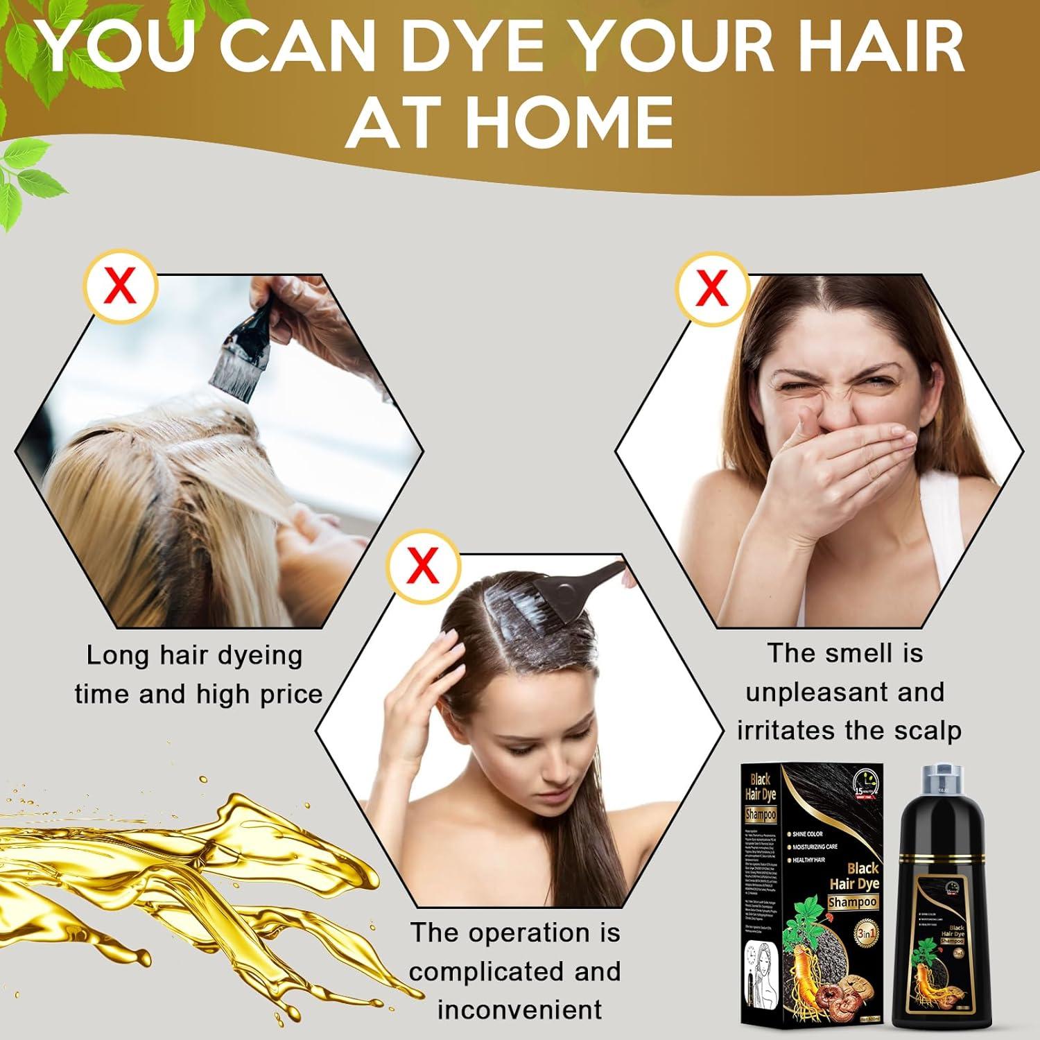 Champú Tinte Herbal 3 en 1 Temgofeau 500ml Negro