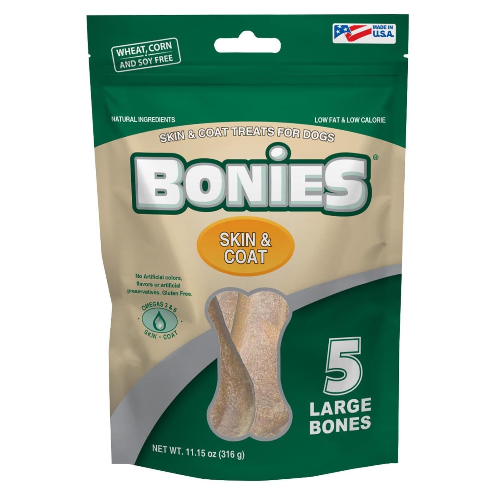 Bonies Natural para Piel y Pelaje Sabor Pollo 5 Huesos