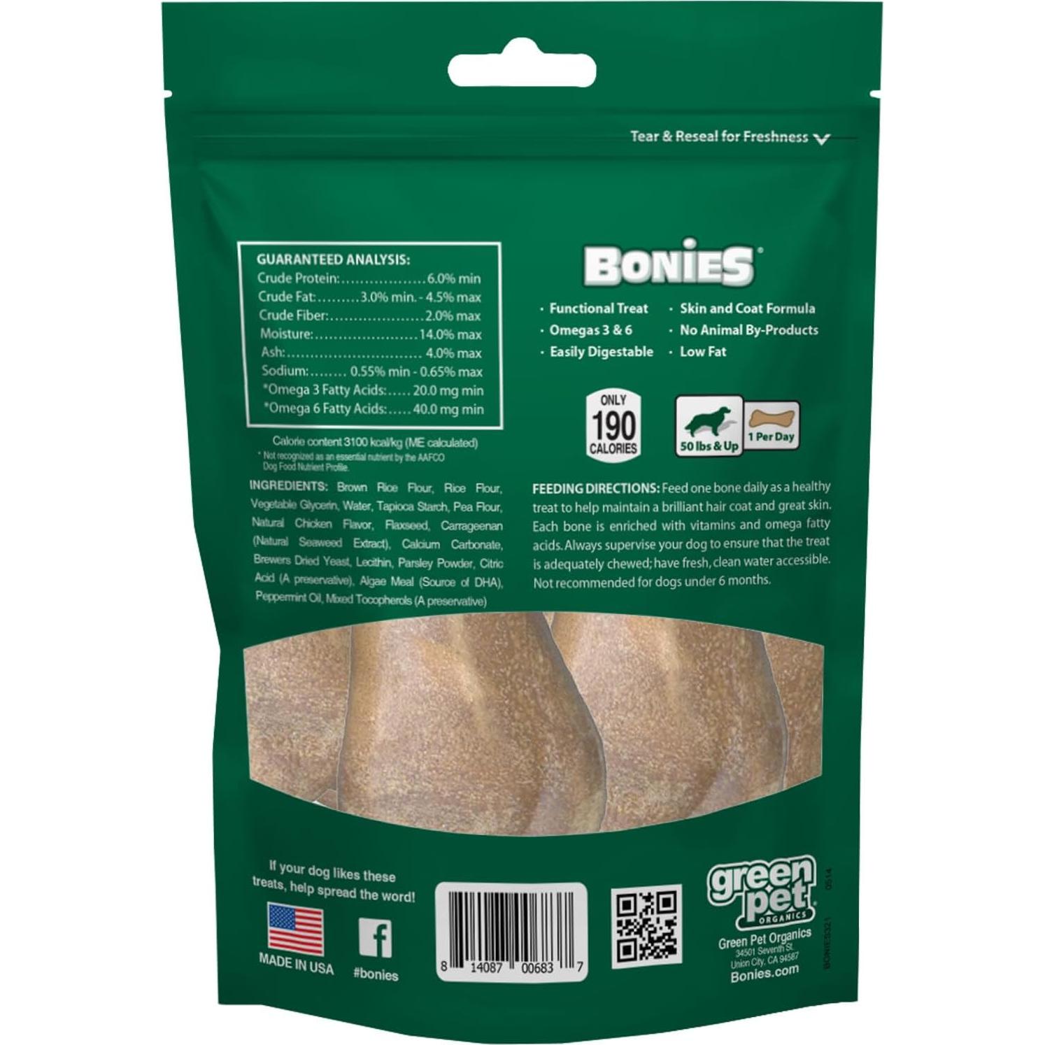 Bonies Natural para Piel y Pelaje Sabor Pollo 5 Huesos