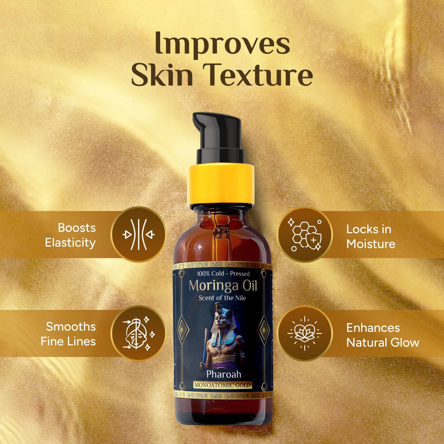 Aceite de Moringa 100% Puro Pharoah 30ml con Oro Ormus