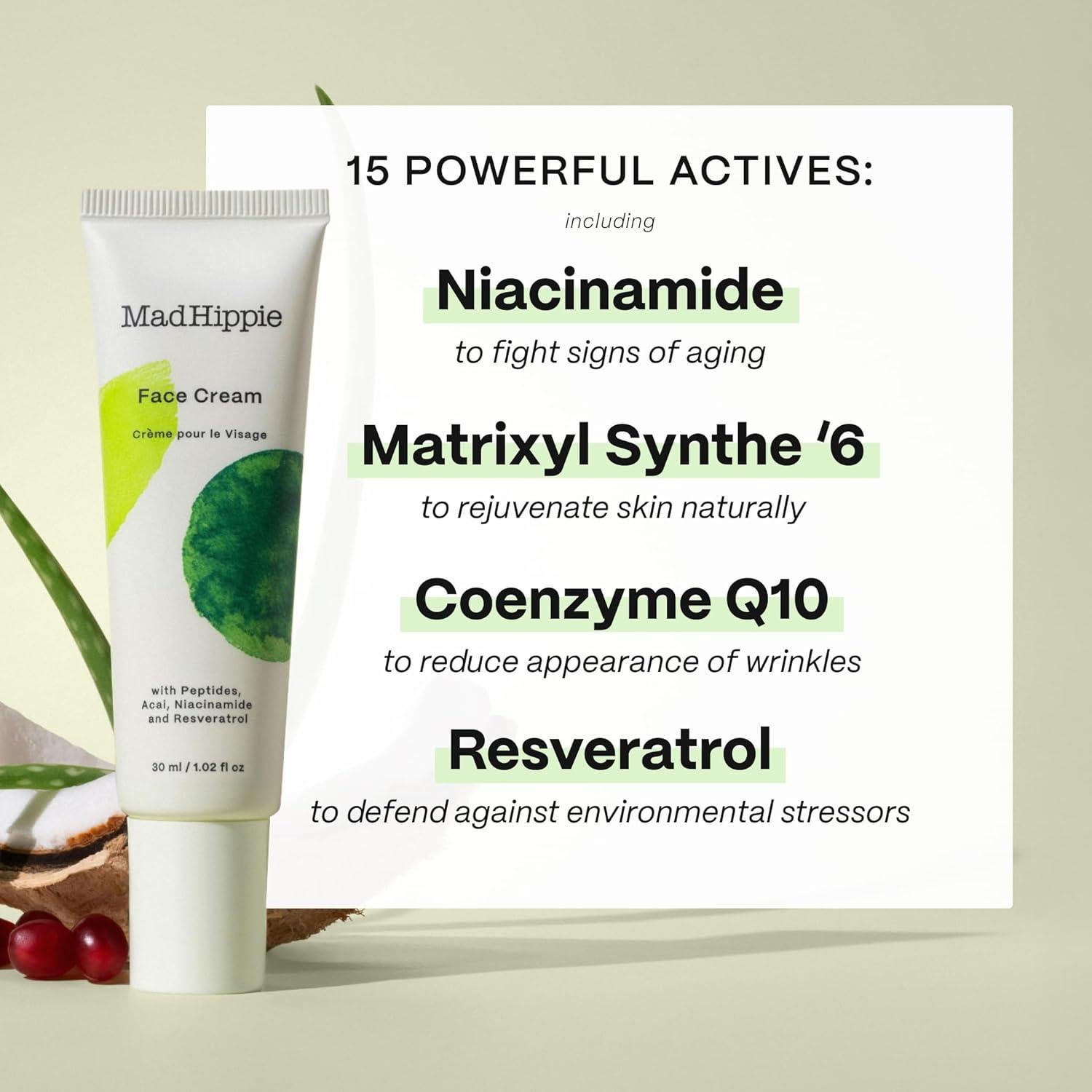 Crema Facial Mad Hippie 30 ml - Hidratante Antienvejecimiento