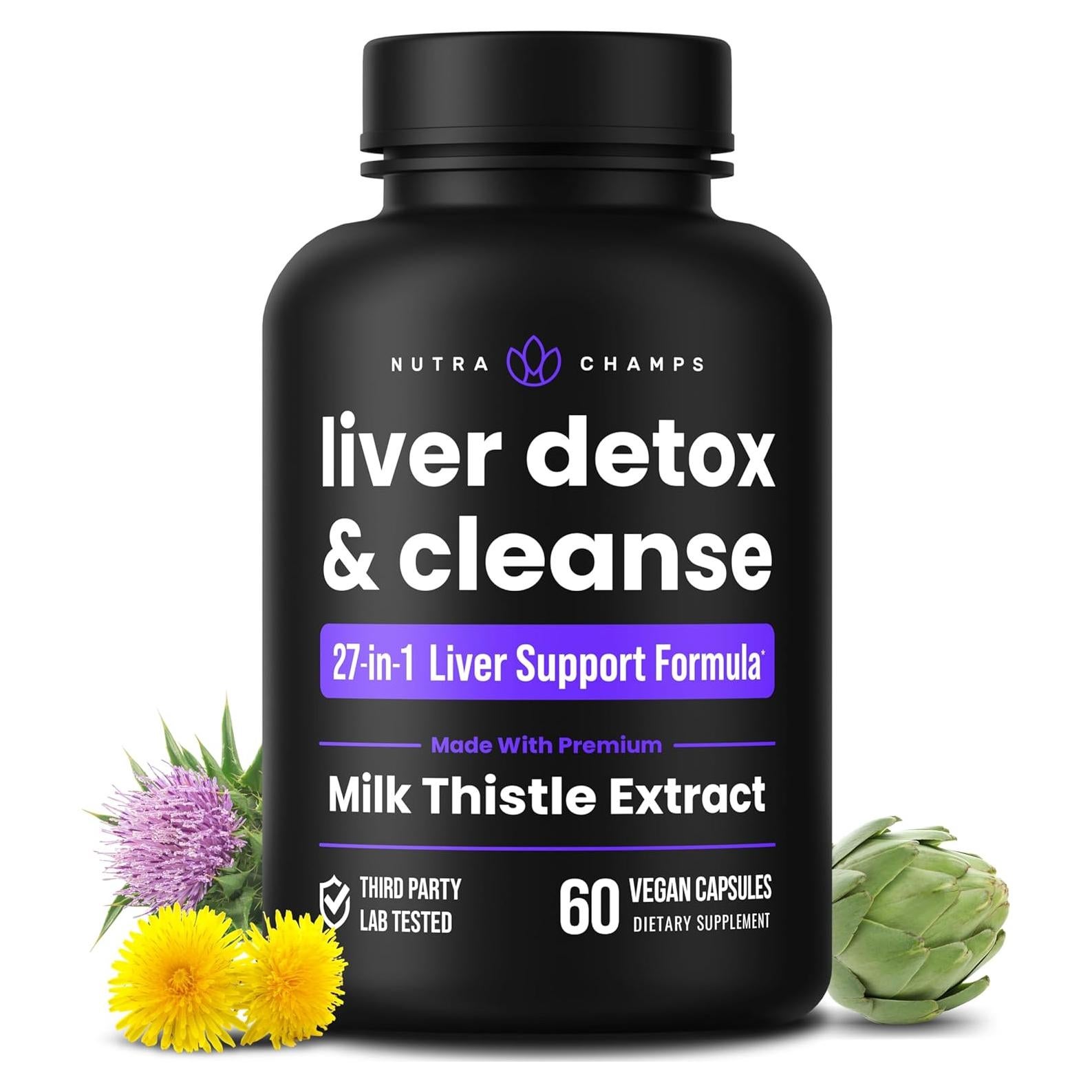 Suplemento Detox Hepático NutraChamps 60 Cápsulas