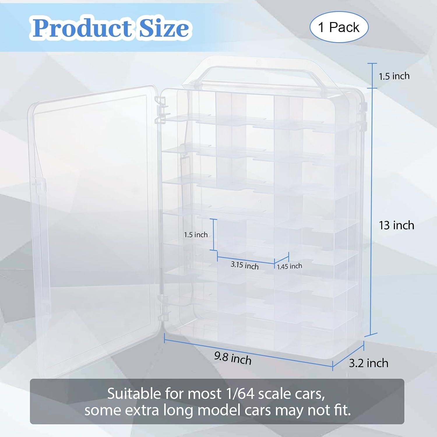 Caja de Almacenamiento Doble Cara Ngdiluxury para Hot Wheels 46 Compartimentos