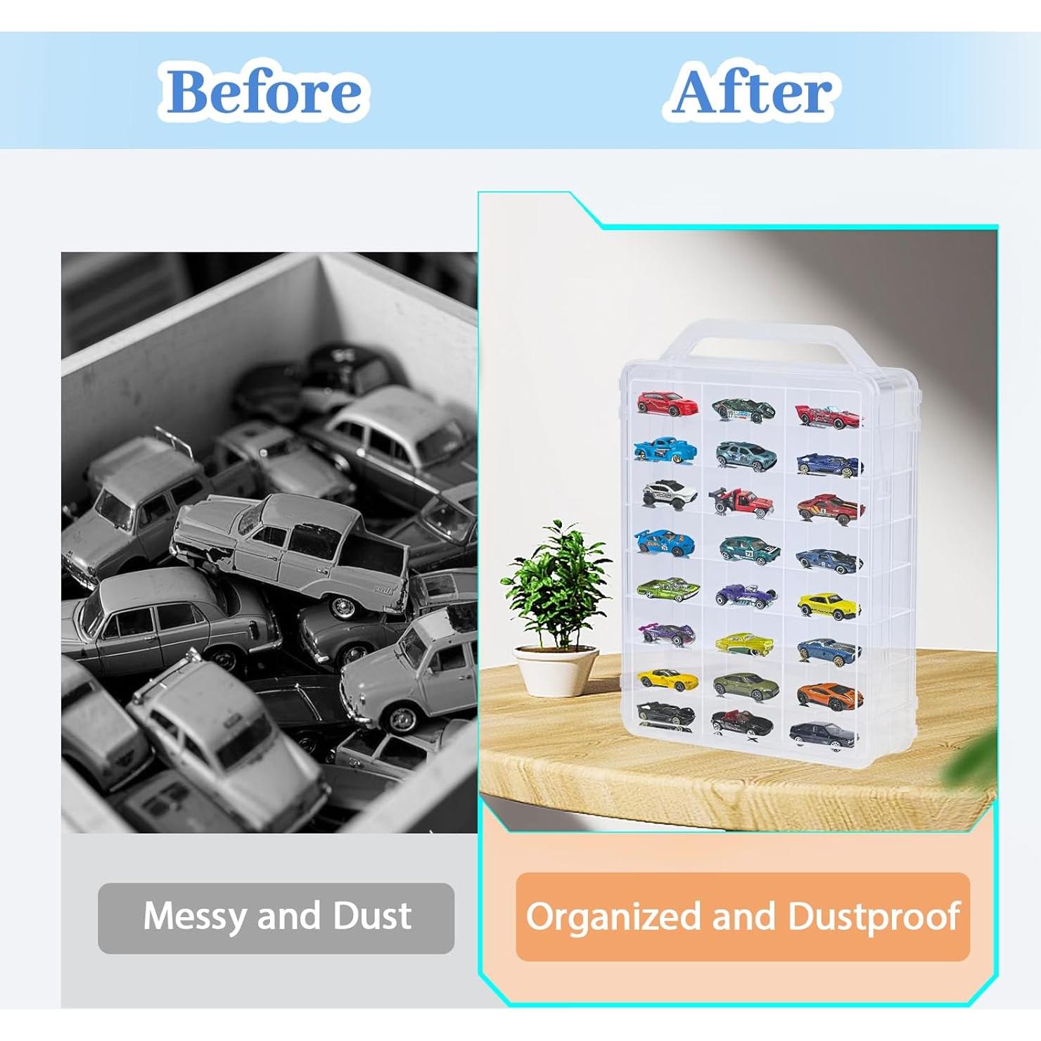 Caja de Almacenamiento Doble Cara Ngdiluxury para Hot Wheels 46 Compartimentos