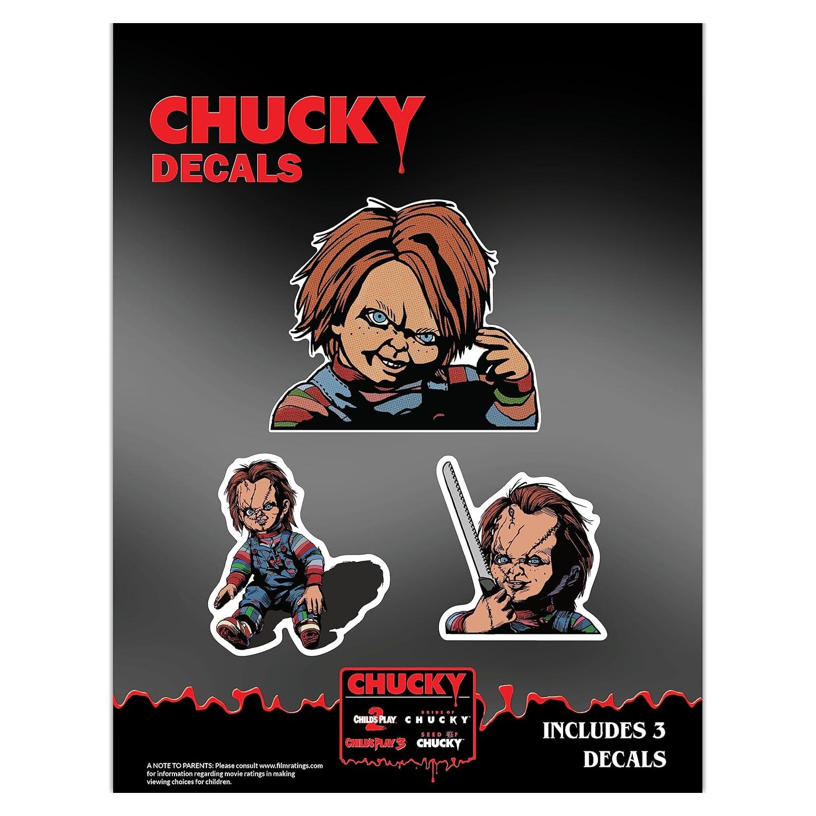 Set de 3 Calcomanías de Vinilo Chucky - Decoración Terrorífica