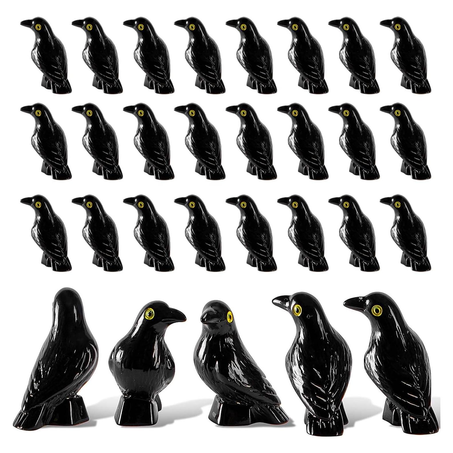Figuras de Cuervo Negro Miniatura Watayo - 30 Pcs Decoración Halloween
