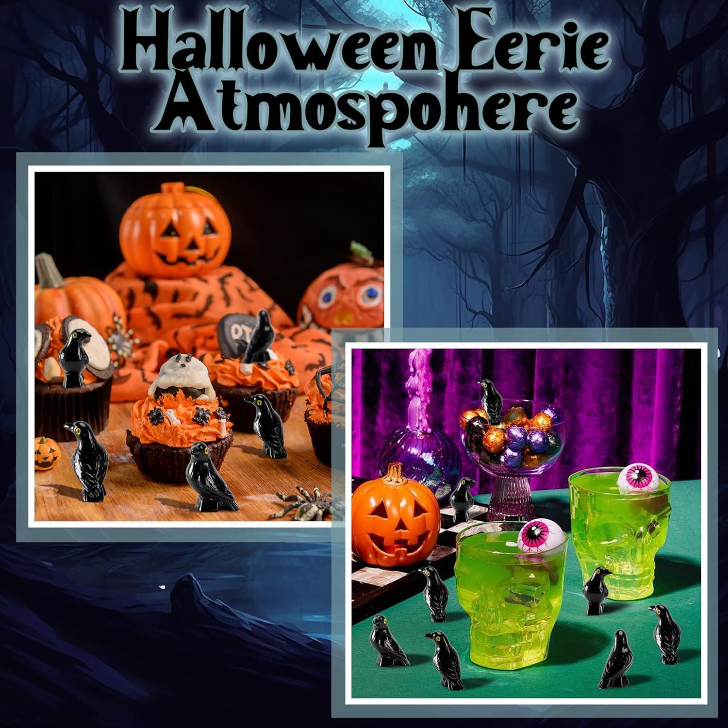 Figuras de Cuervo Negro Miniatura Watayo - 30 Pcs Decoración Halloween