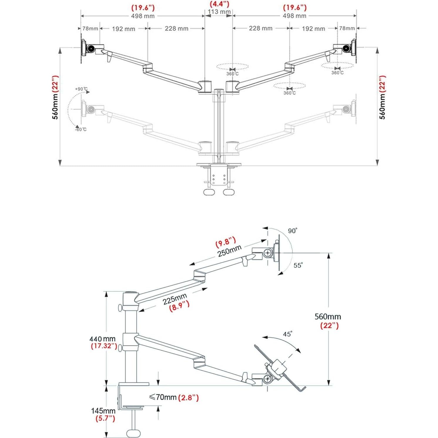Soporte de cama ajustable MagicHold para laptop y monitores