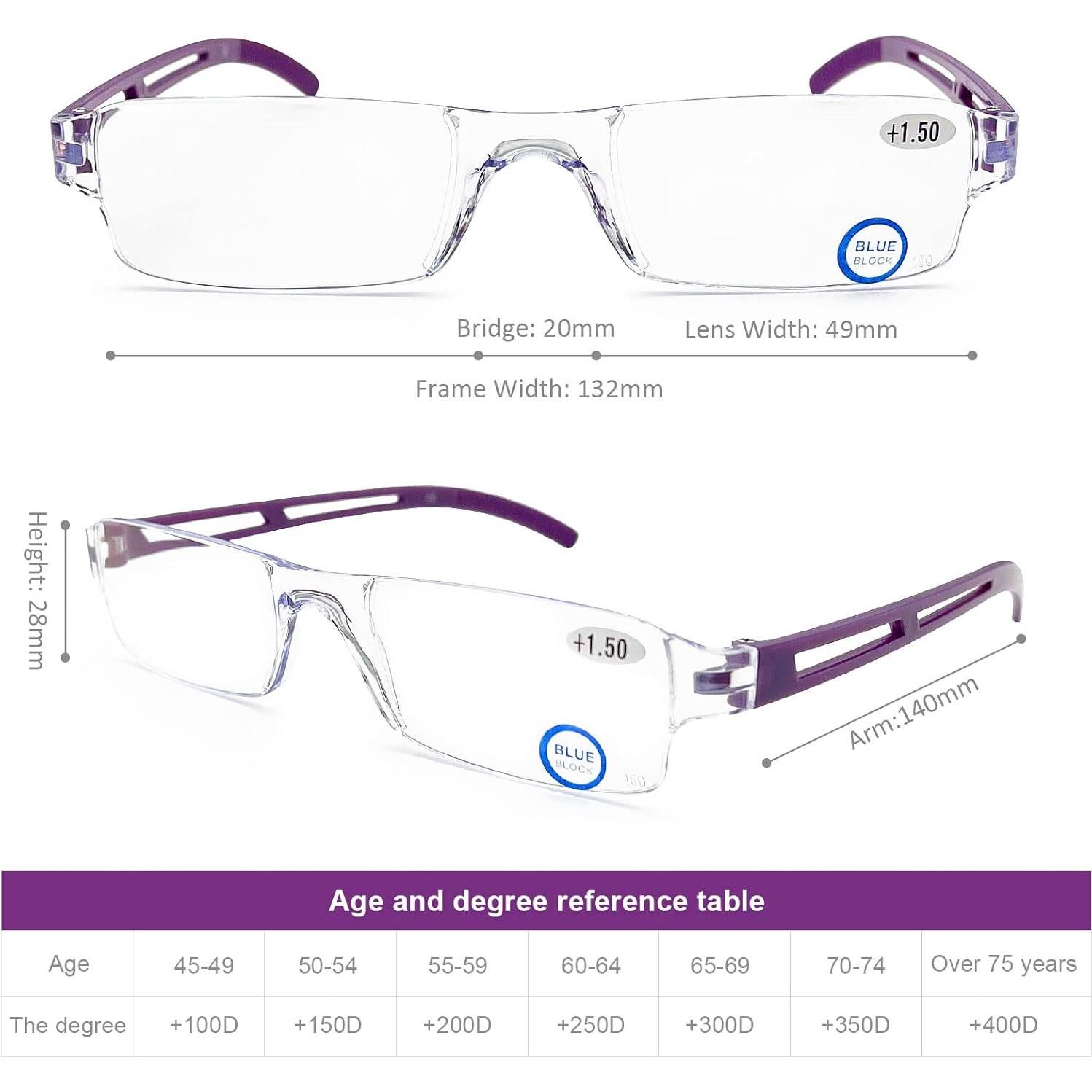 Gafas de Lectura DOOViC 5 Estilos Ligeras Anti Luz Azul