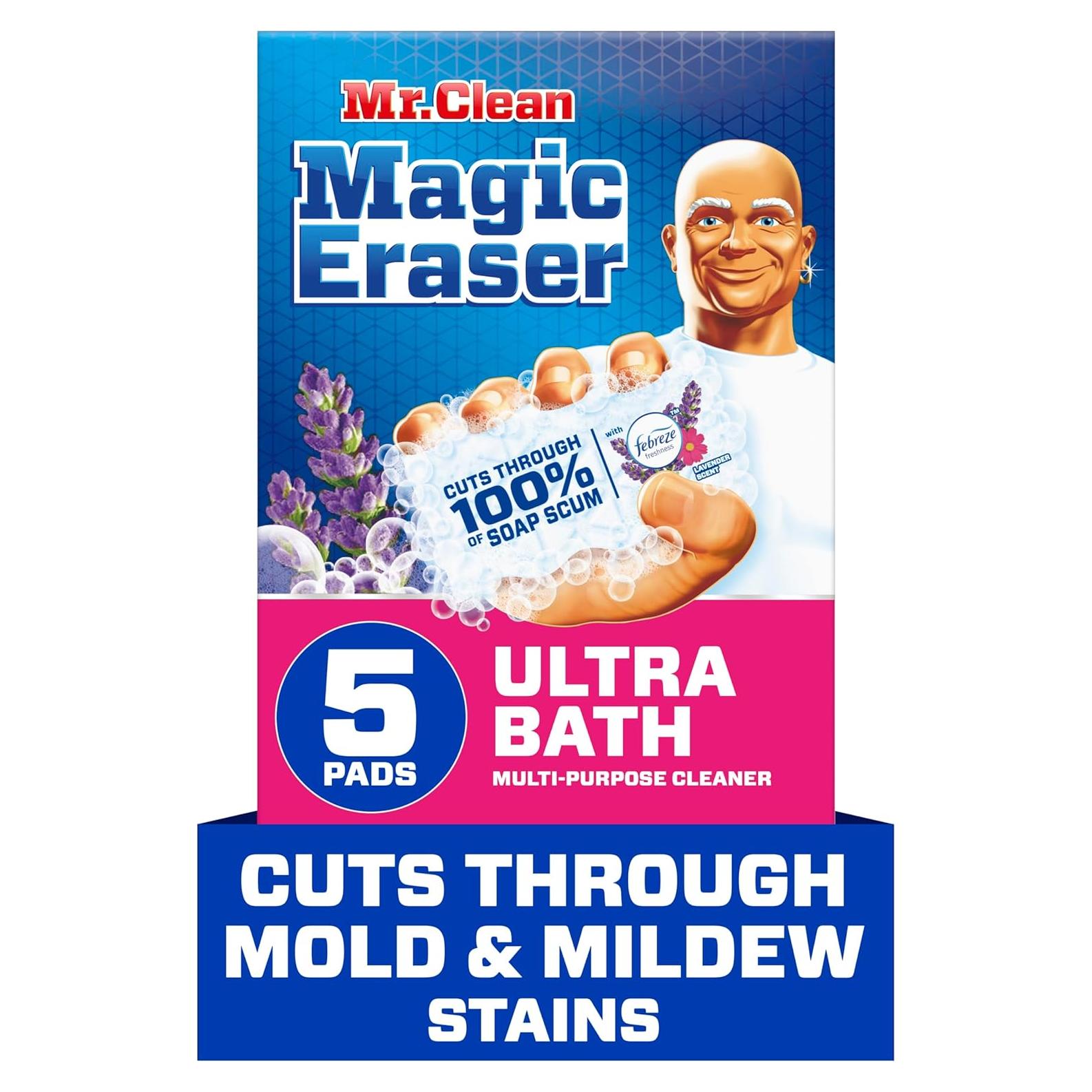 Esponja Mágica Mr. Clean Ultra Baño 5 Unidades Aroma Lavanda