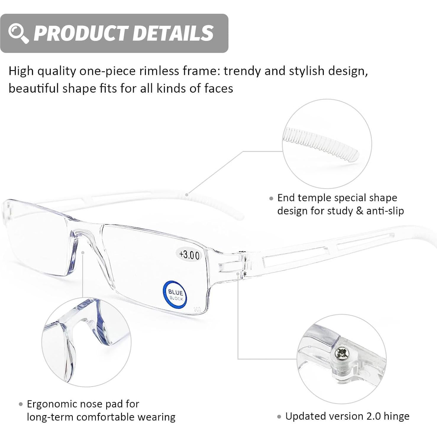 Gafas de Lectura DOOViC 5 Estilos Ligeras Anti Luz Azul