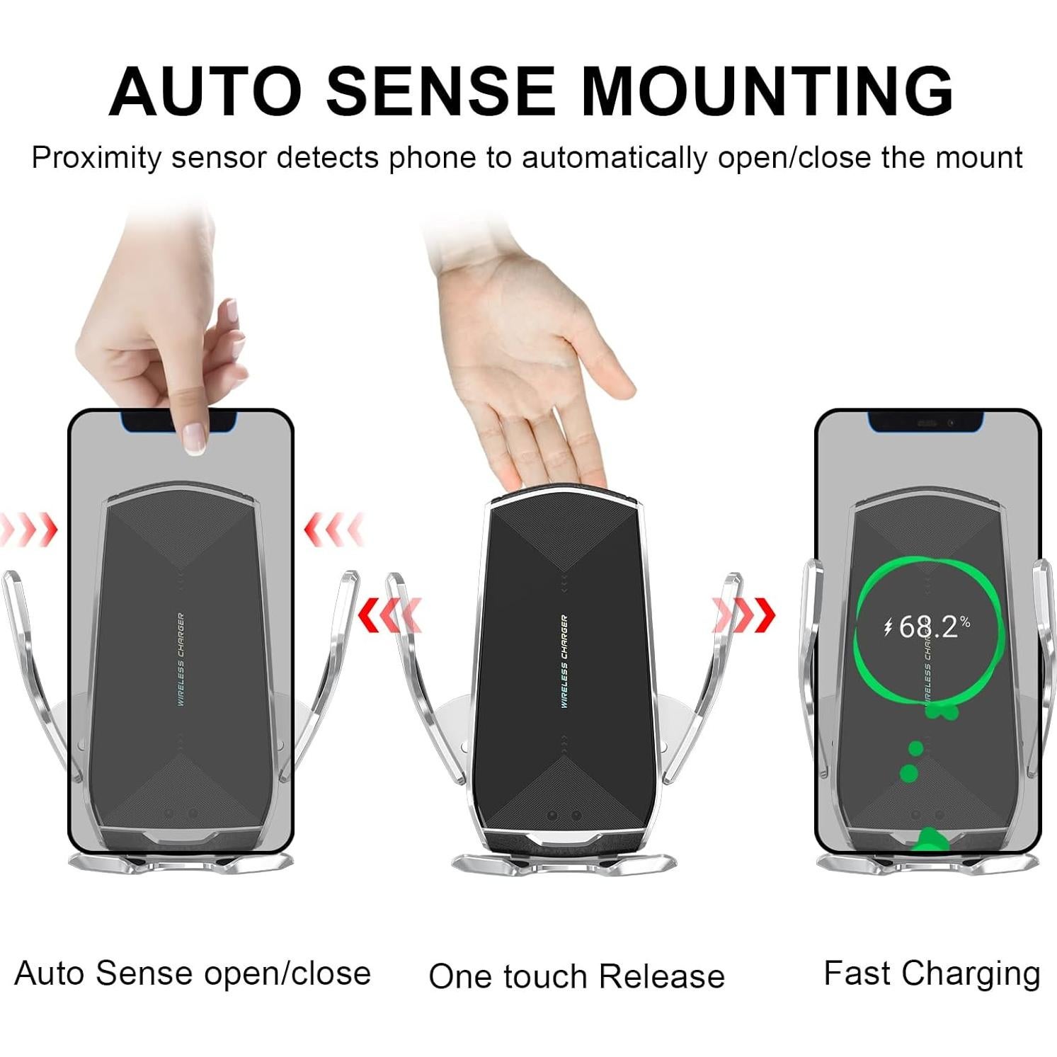 Soporte Cargador Inalámbrico HonShoop A1 10W Cierre Automático