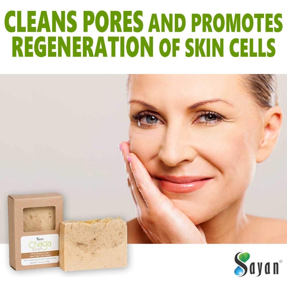 Jabón Natural Sayan de Hongo Chaga y Arcilla Rhassoul 99g
