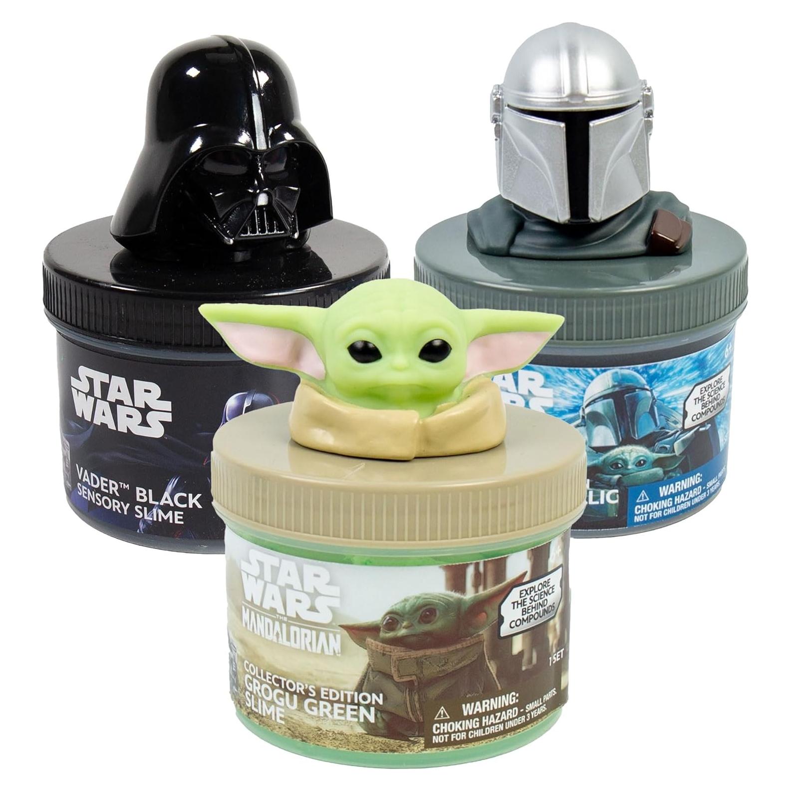 Kit de Slime Star Wars - 3 Frascos de 226.8g (Vader, Mando, Grogu)