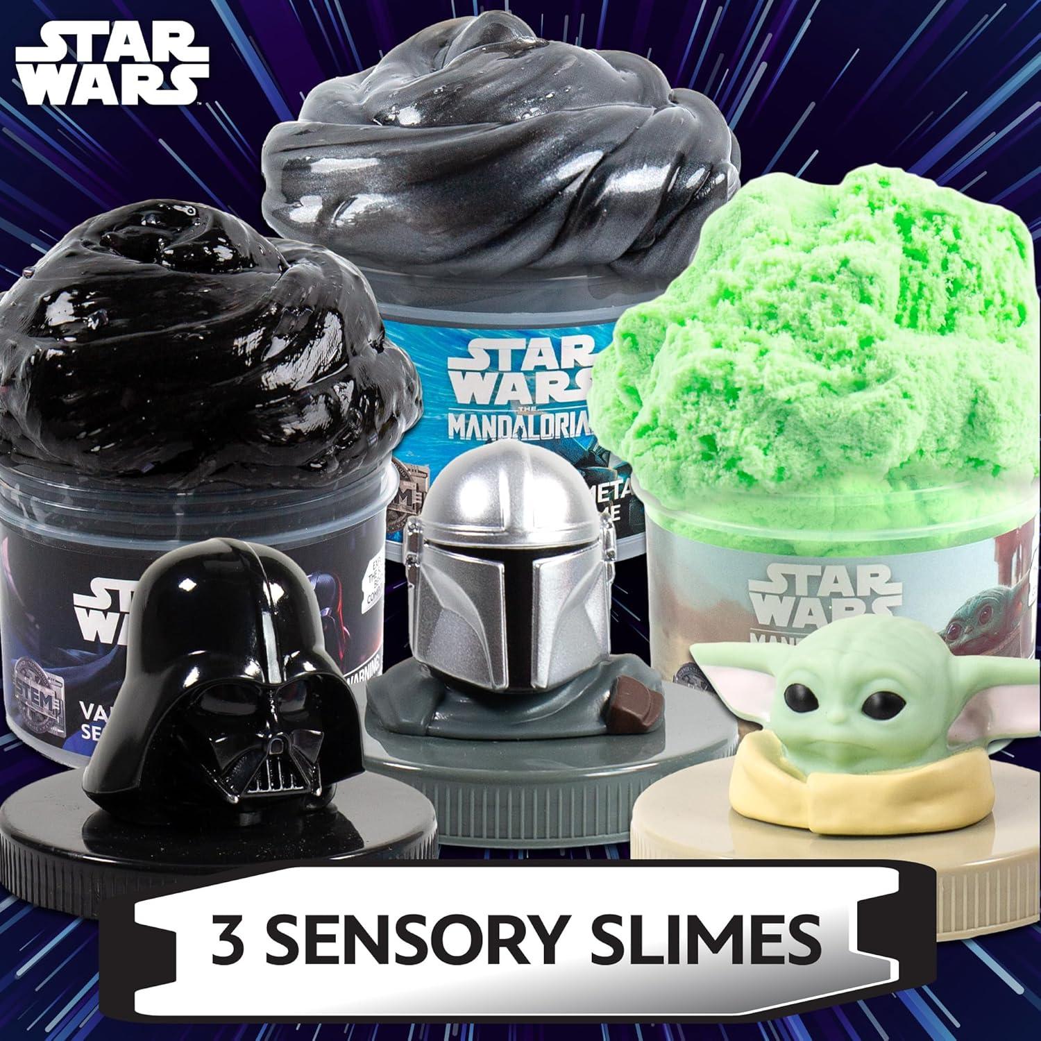 Kit de Slime Star Wars - 3 Frascos de 226.8g (Vader, Mando, Grogu)