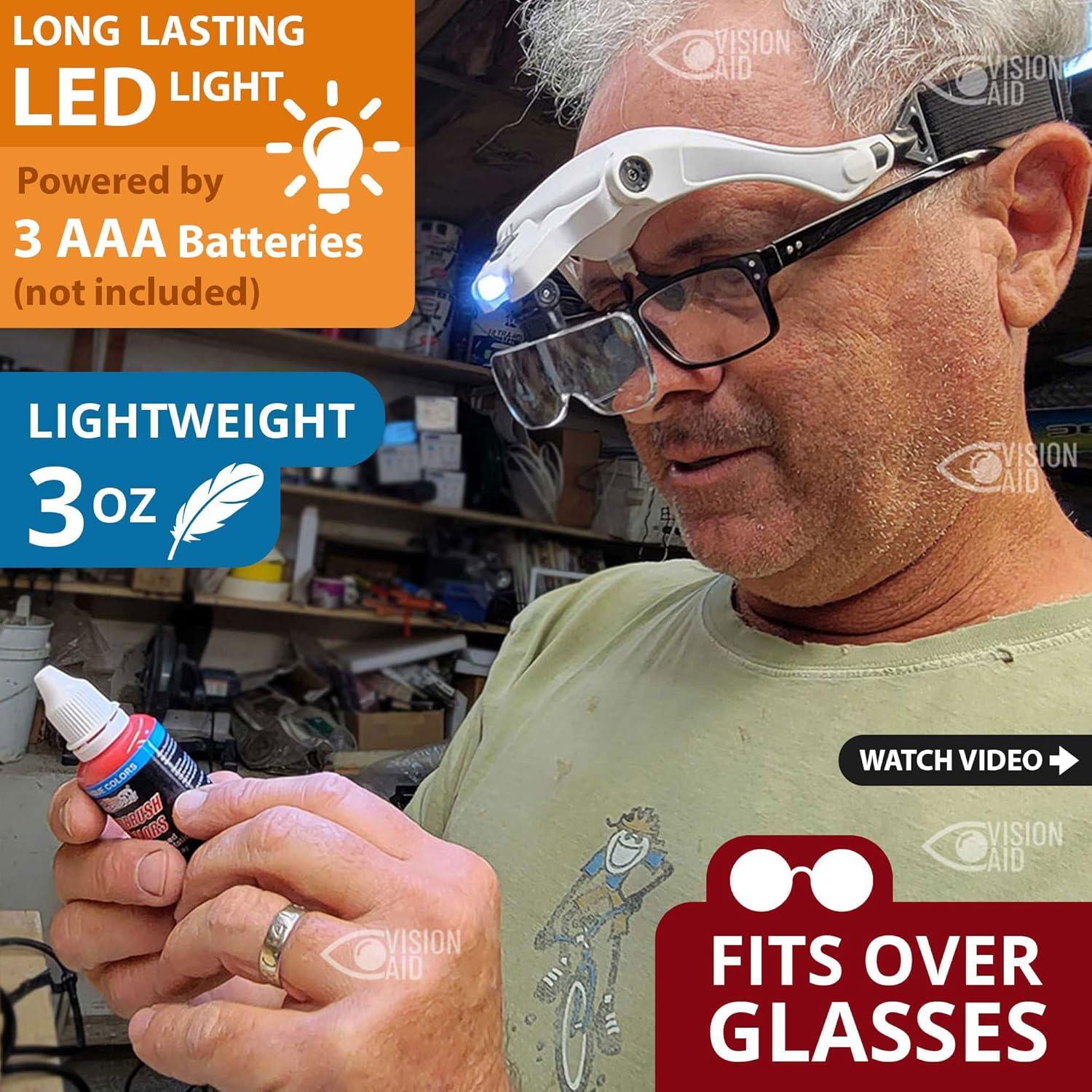 Gafas de Aumento Vision Aid 3.5x con Luz LED y Estuche