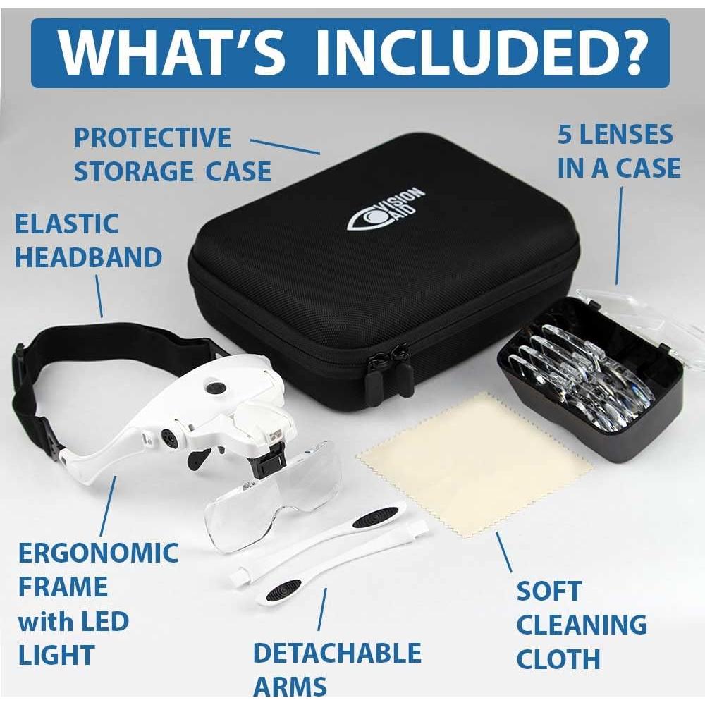 Gafas de Aumento Vision Aid 3.5x con Luz LED y Estuche