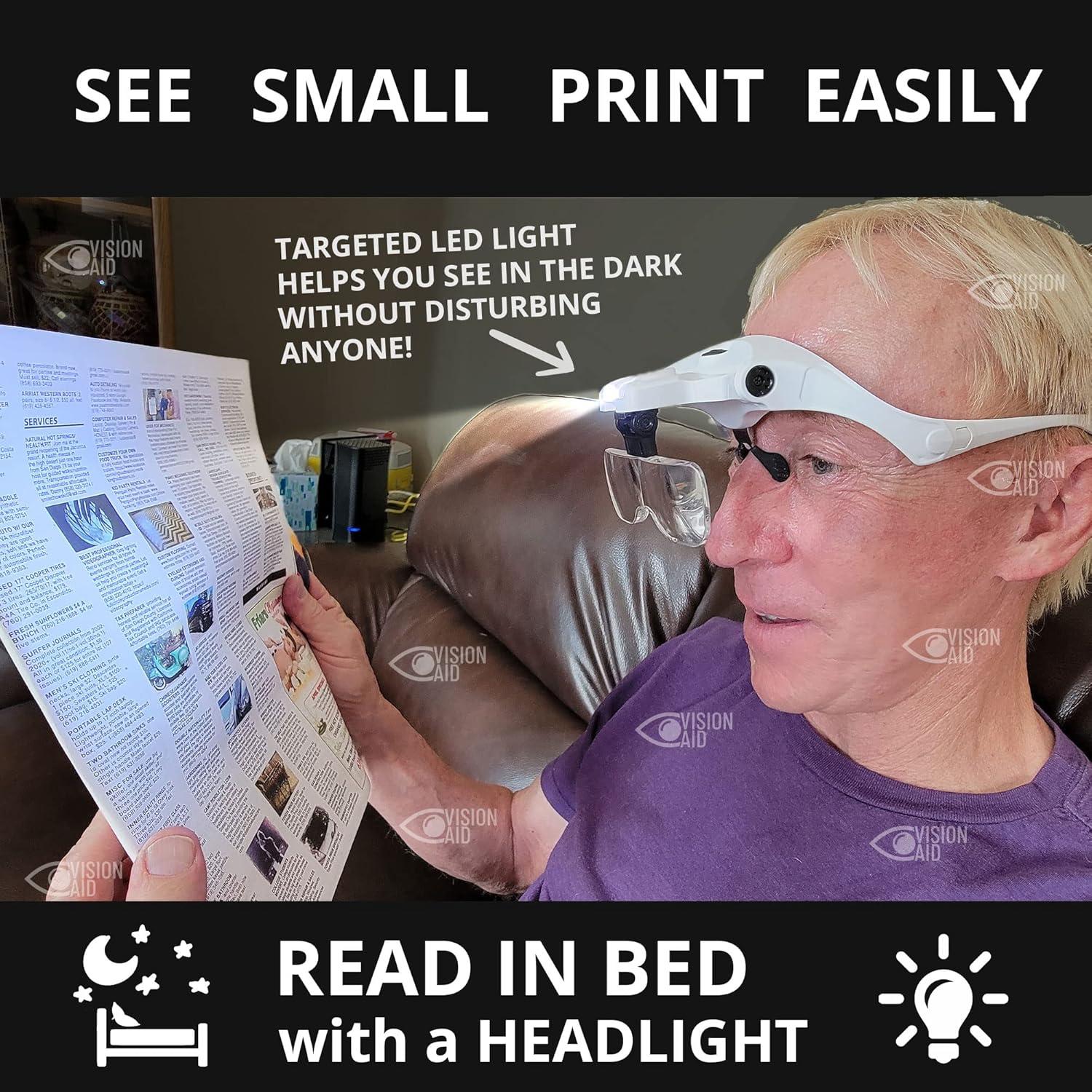 Gafas de Aumento Vision Aid 3.5x con Luz LED y Estuche