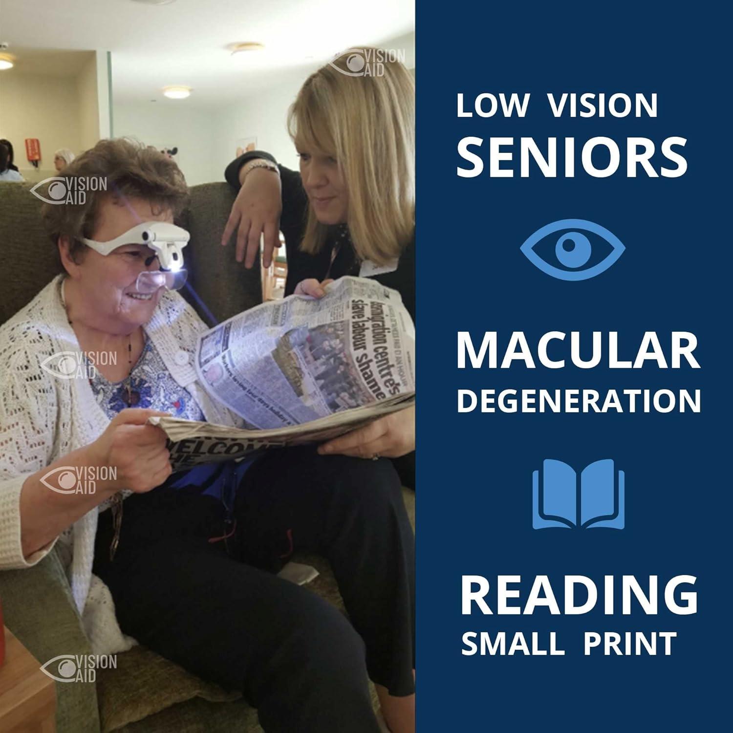 Gafas de Aumento Vision Aid 3.5x con Luz LED y Estuche