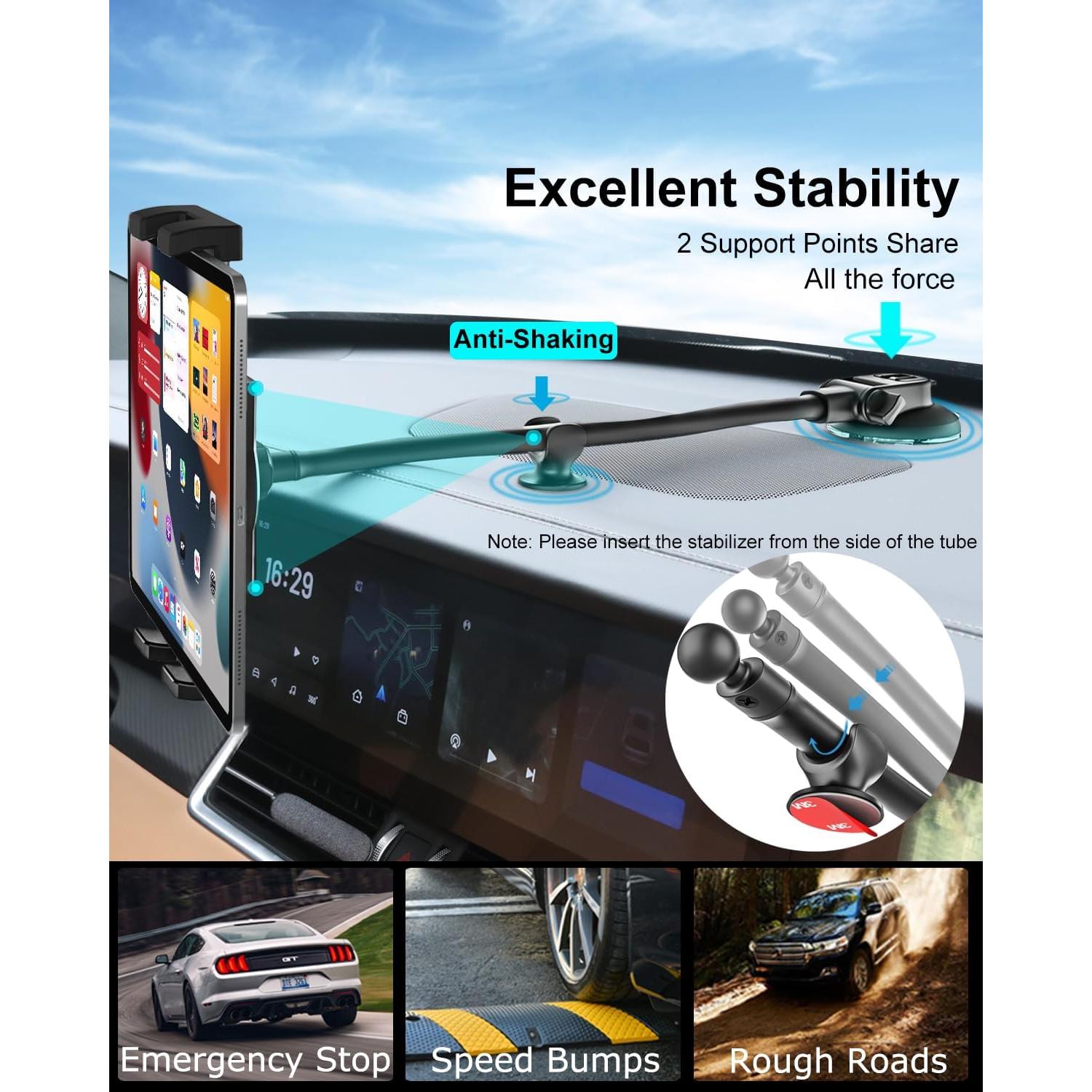 Soporte para Tableta WoleyI para Coche con Brazo Largo