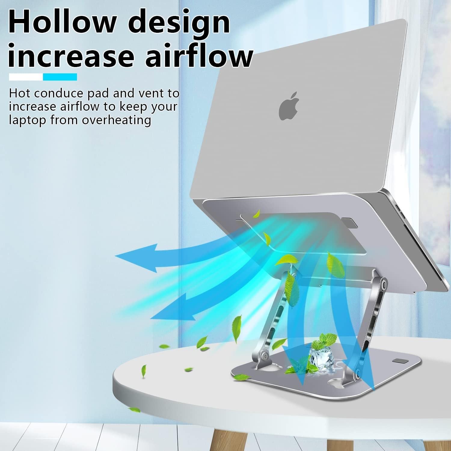 Soporte para Laptop FOBELEC Ajustable Ergonómico 9,07 kg Plata