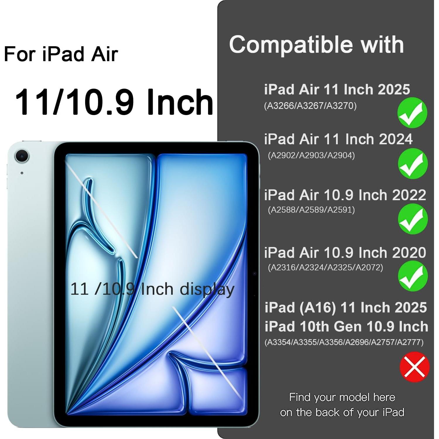 Funda Akkerds para iPad Air 11" M2/M3 con Soporte Lápiz