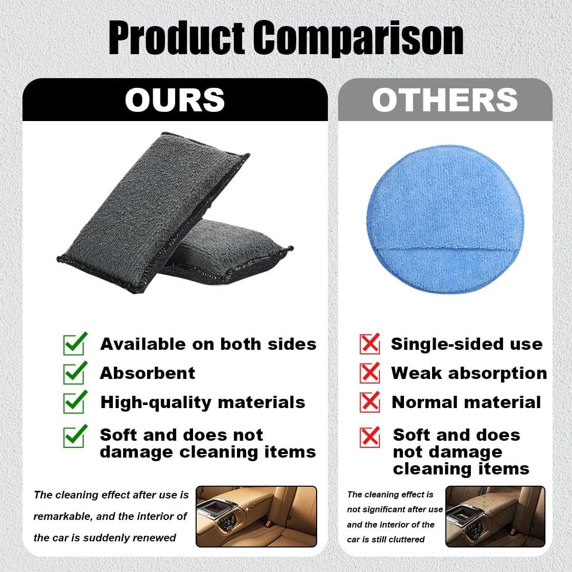 3 Esponjas de Fregado Microfibra GLSOWEE para Interior de Auto