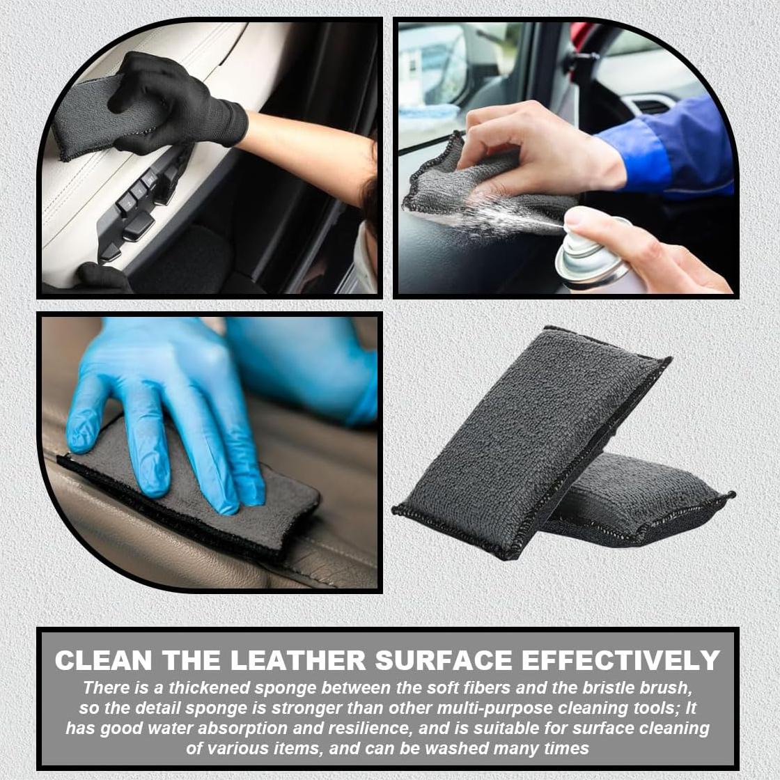3 Esponjas de Fregado Microfibra GLSOWEE para Interior de Auto