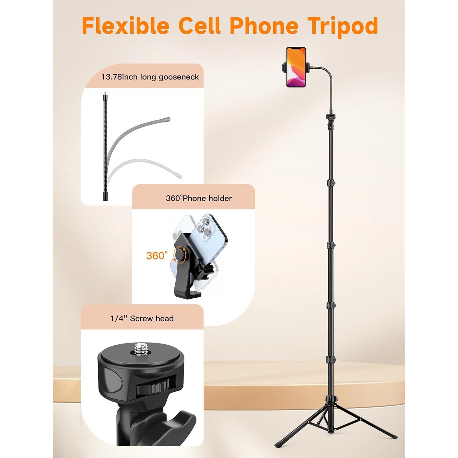 Trípode para Teléfono Victiv 218 cm Flexible con Control Remoto