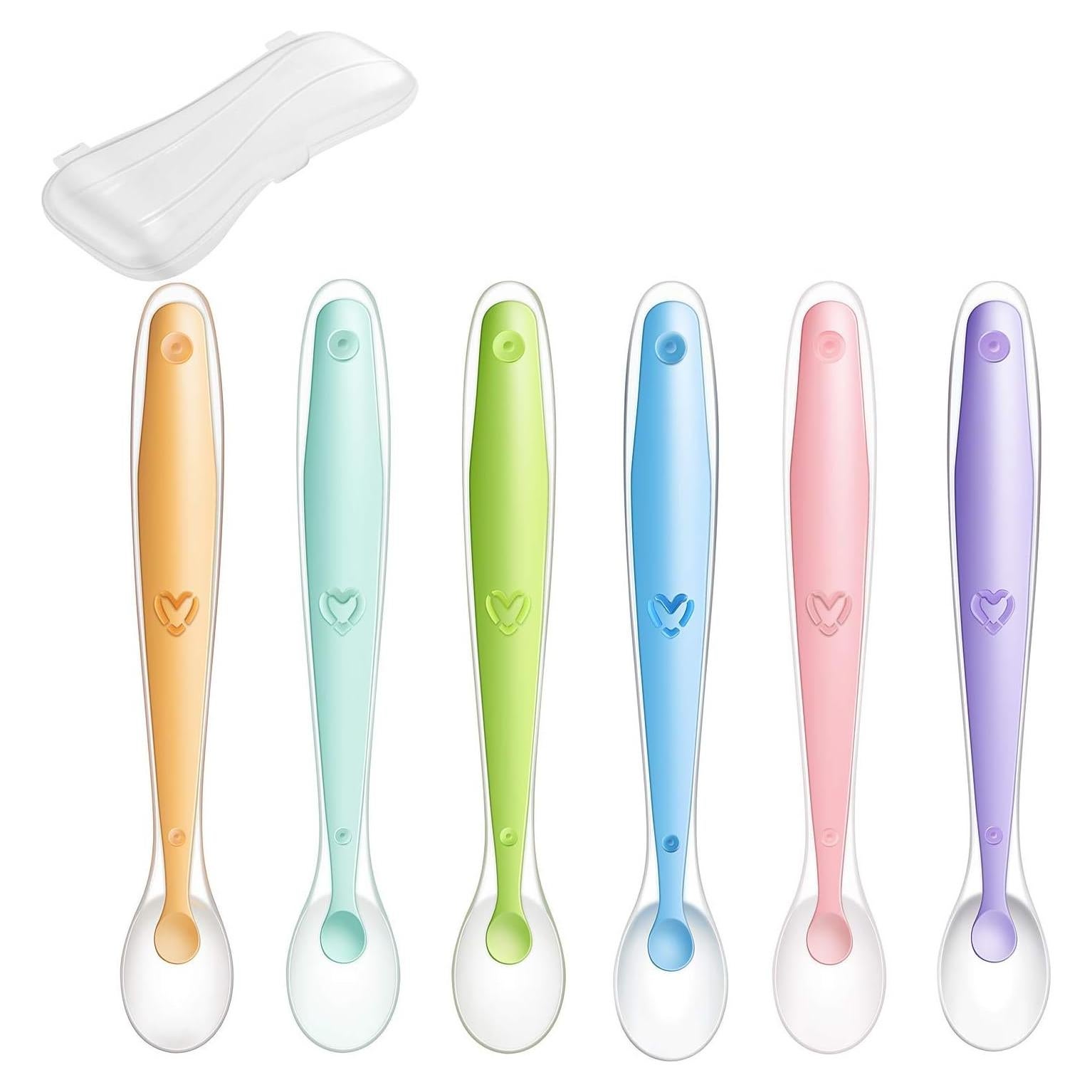 Cucharas de Silicona PandaEar para Bebés - Set de 6 Libre de BPA